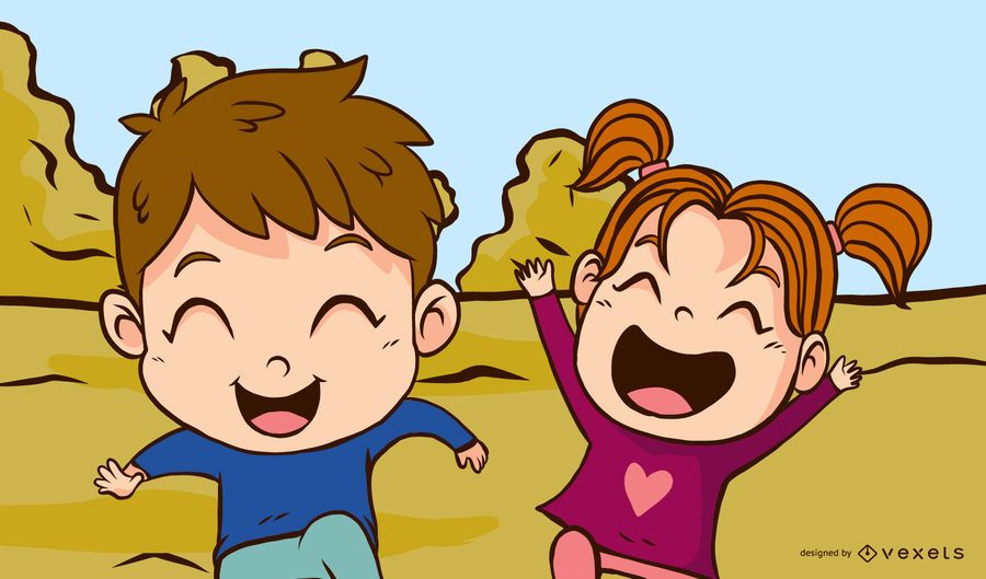 children playing park illustration children playing park illustration