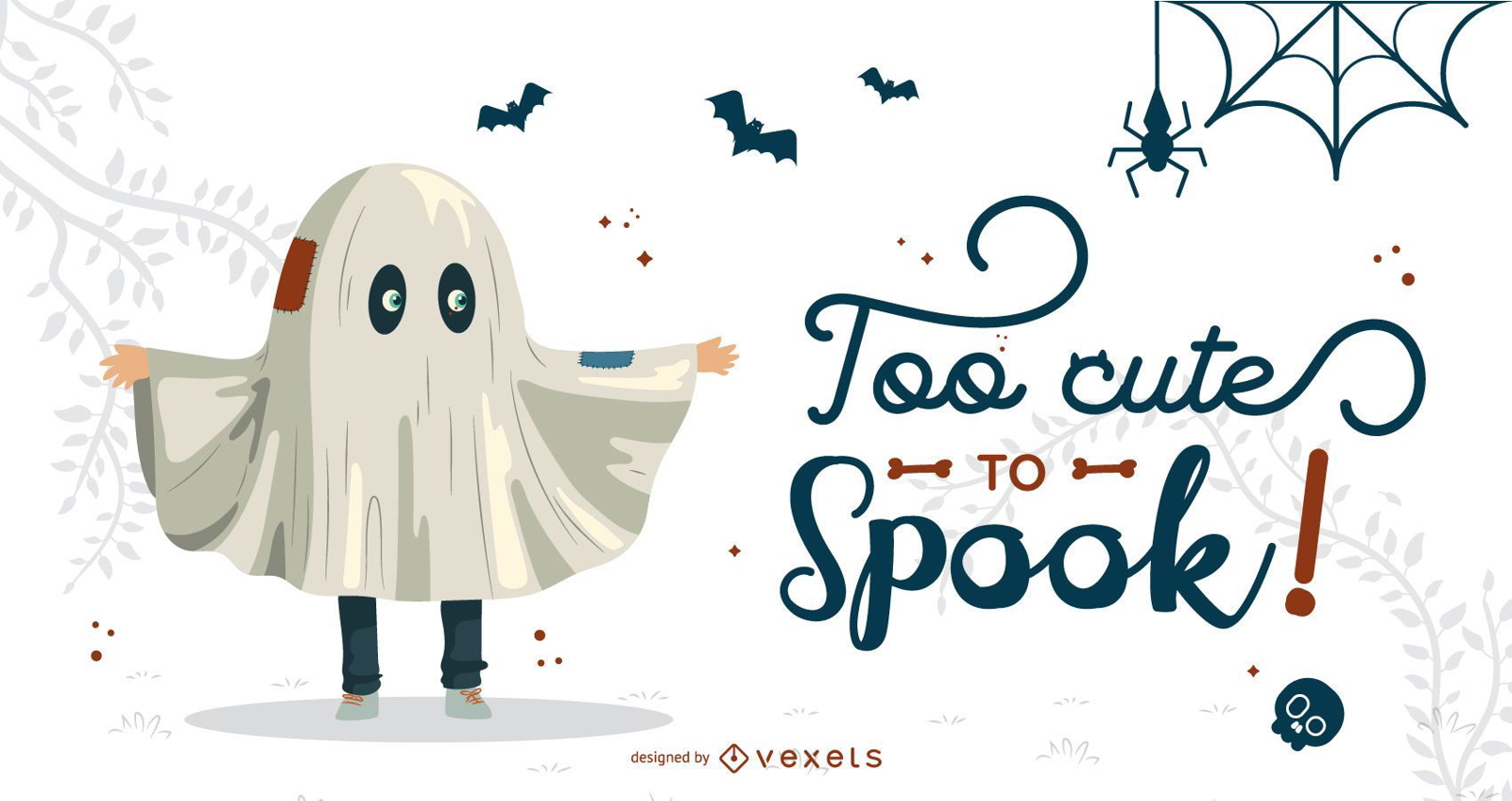 Vector Cute Halloween Scene