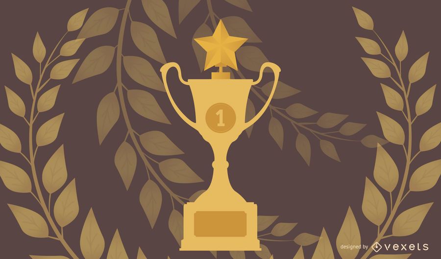Vetor de troféu de ouro amarelo Vetor de troféu de ouro amarelo