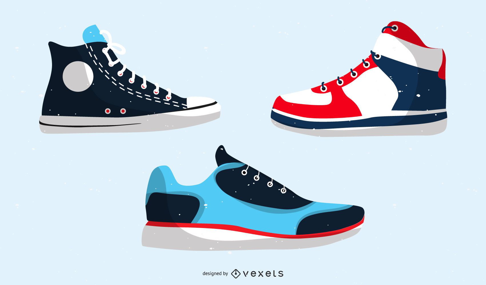 Sports Shoes And Canvas Shoes Vector Vector Download