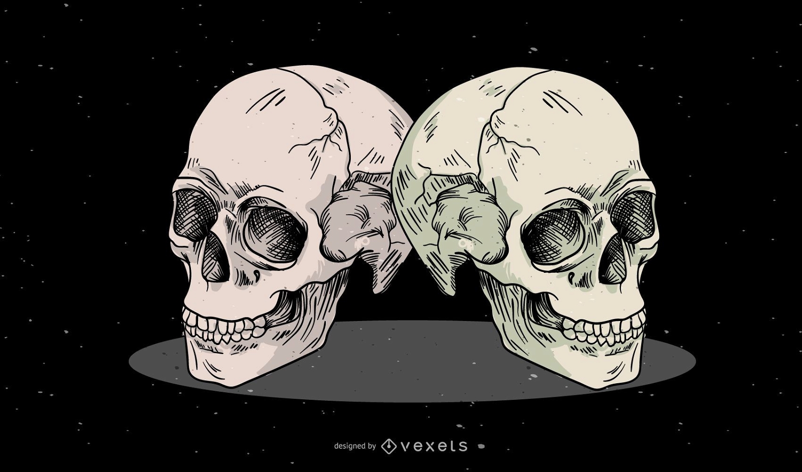 Desenho de ilustração de crânios