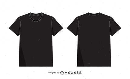 T shirt vector in black over white