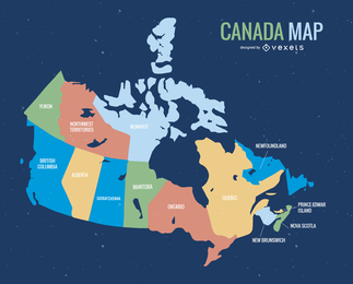 Vector de mapa de Canadá