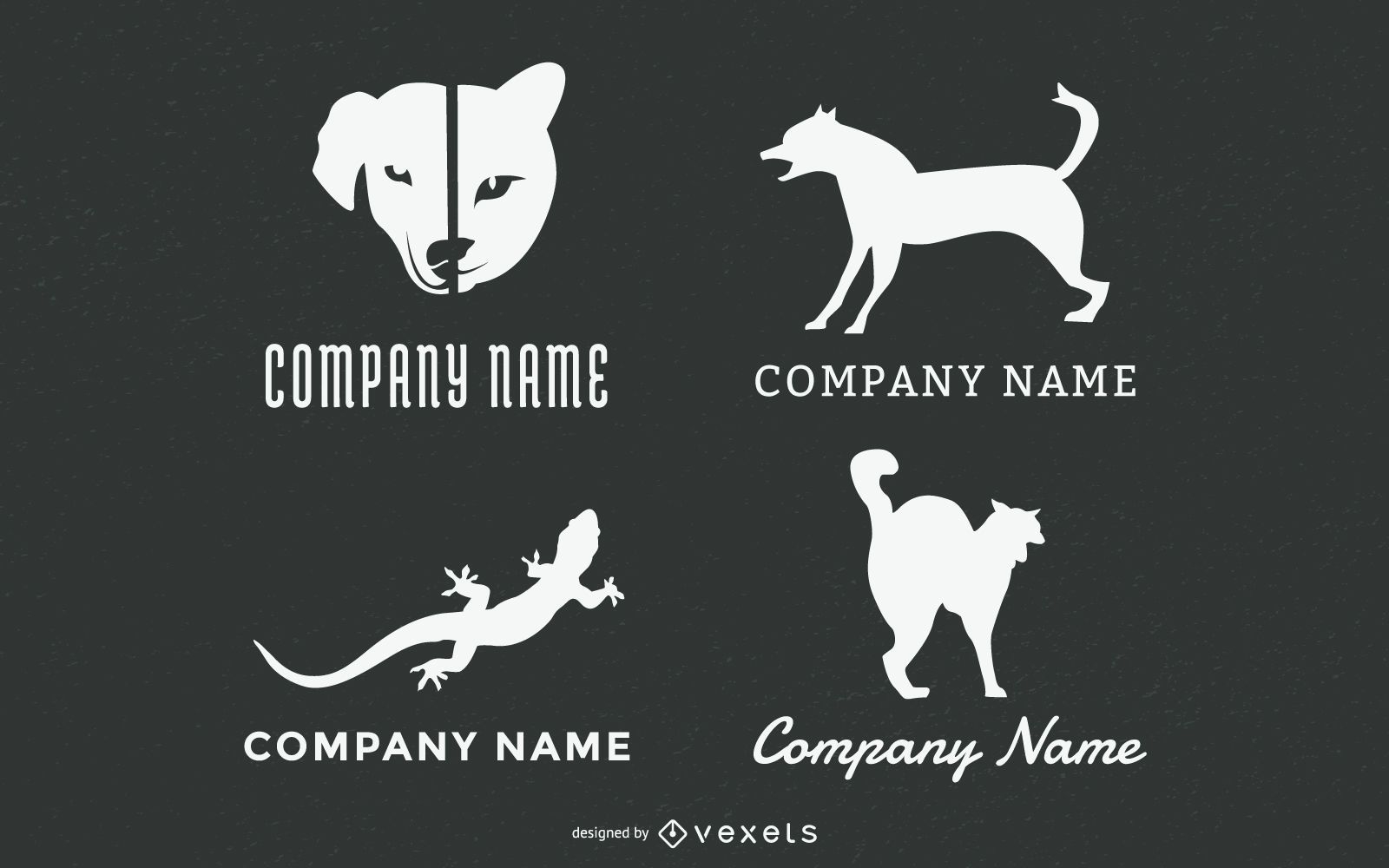Paquete de logotipo de nombre de empresa animal