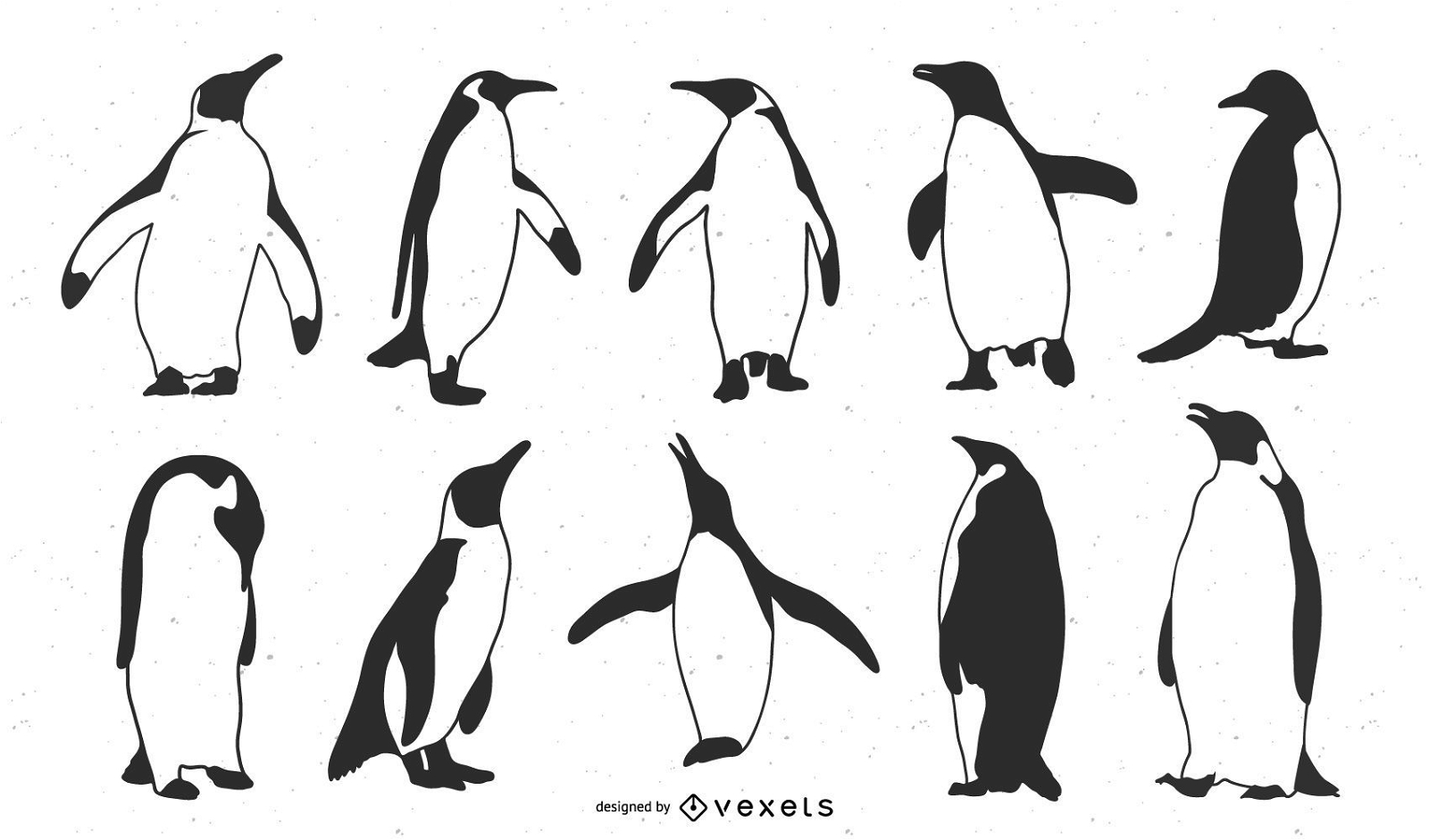 Emperor Penguin Silhouette Set
