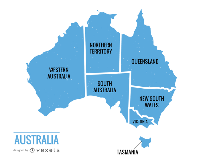 Mapa político de Australia Vector Mapa político de Australia Vector