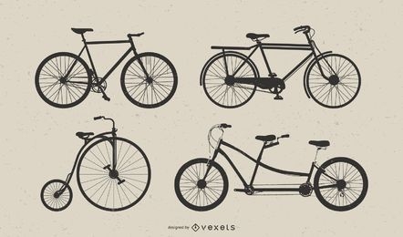 Vintage Bicycle Vector Art Set