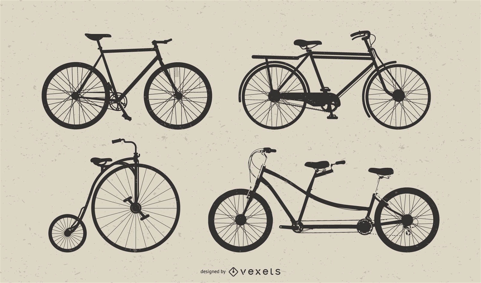 Conjunto de arte vectorial de bicicleta vintage