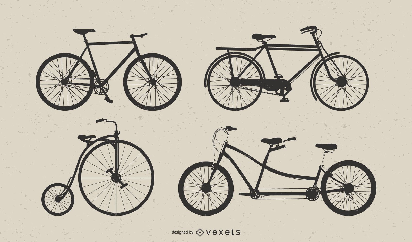 Vintage Bicycle Vector Art Set - Vector Download