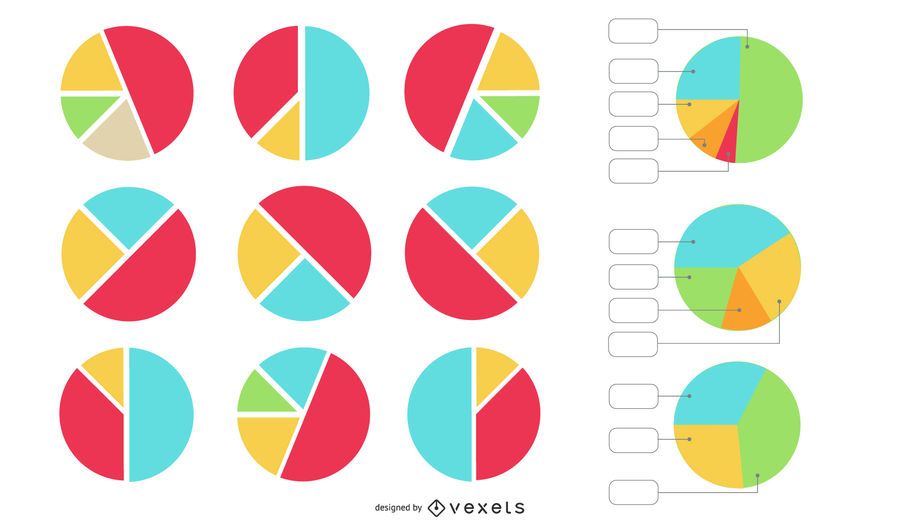 Pie Chart Vector Set Pie Chart Vector Set