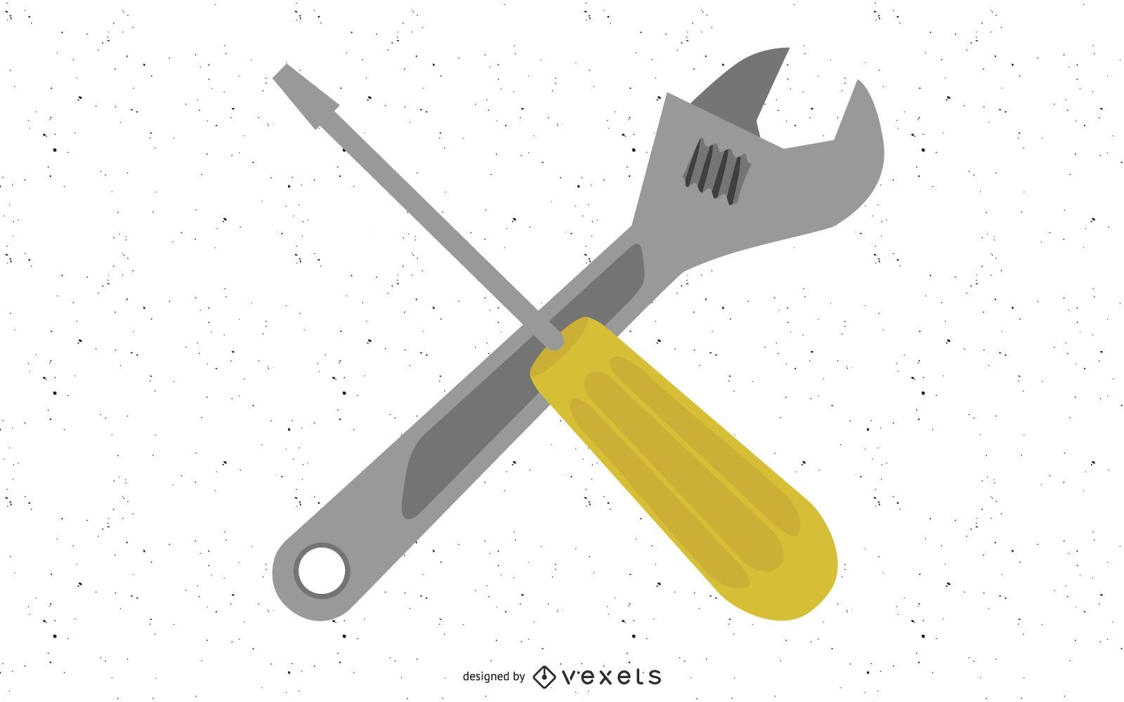 Vector Crossed Wrench And Screwdriver
