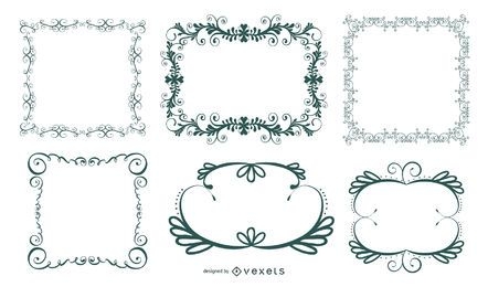 Ornamental Floral and Swirly Frame Set