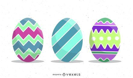 easter eggs illustration set
