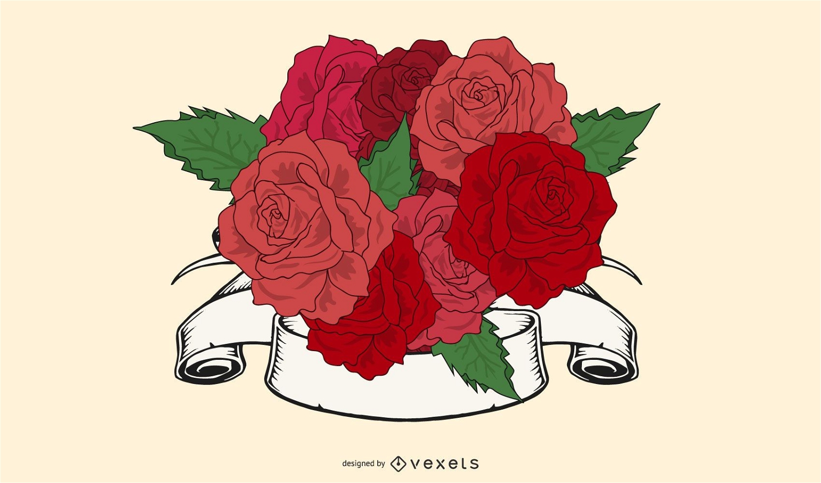 Vector de ramo de rosas 03