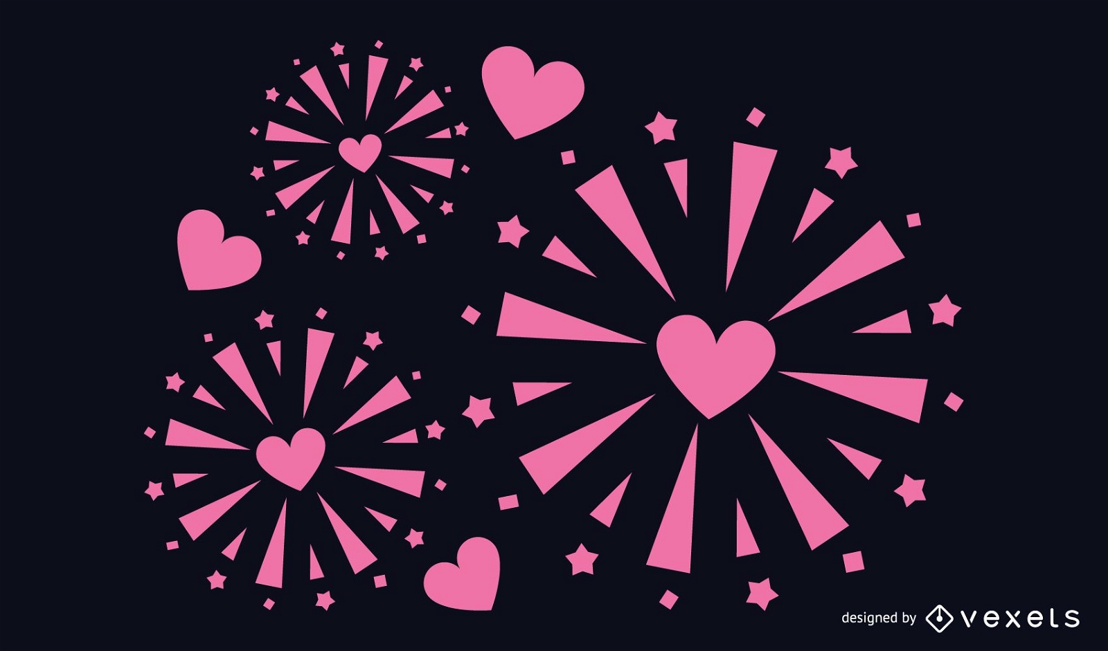 Heart shaped firework design