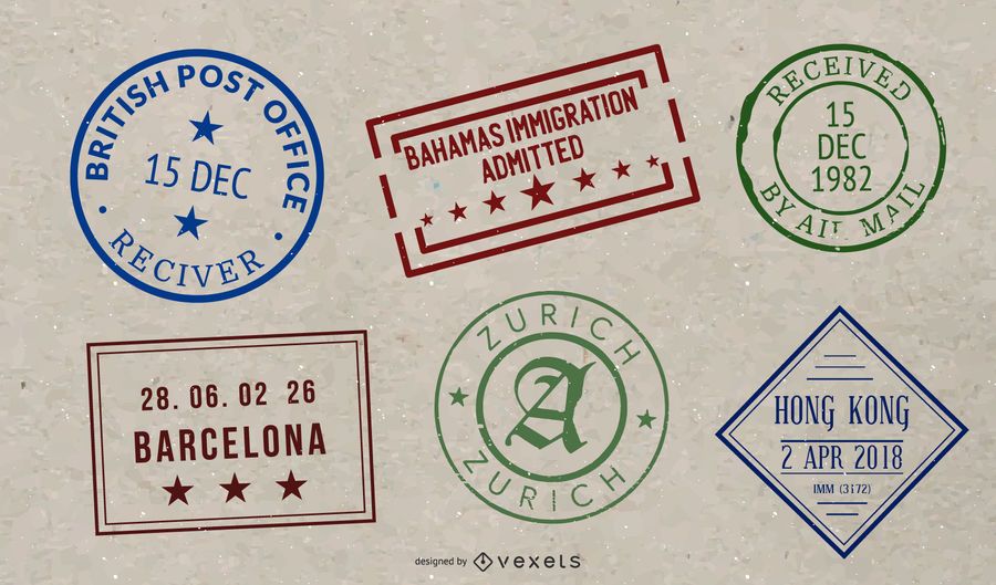 Passport Stamp Seal 02 Vector Passport Stamp Seal 02 Vector