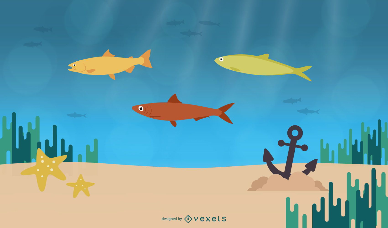 design de ilustração da vida marinha