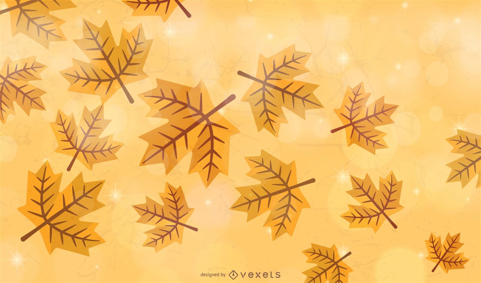 Fondo de hojas de otoño dorado