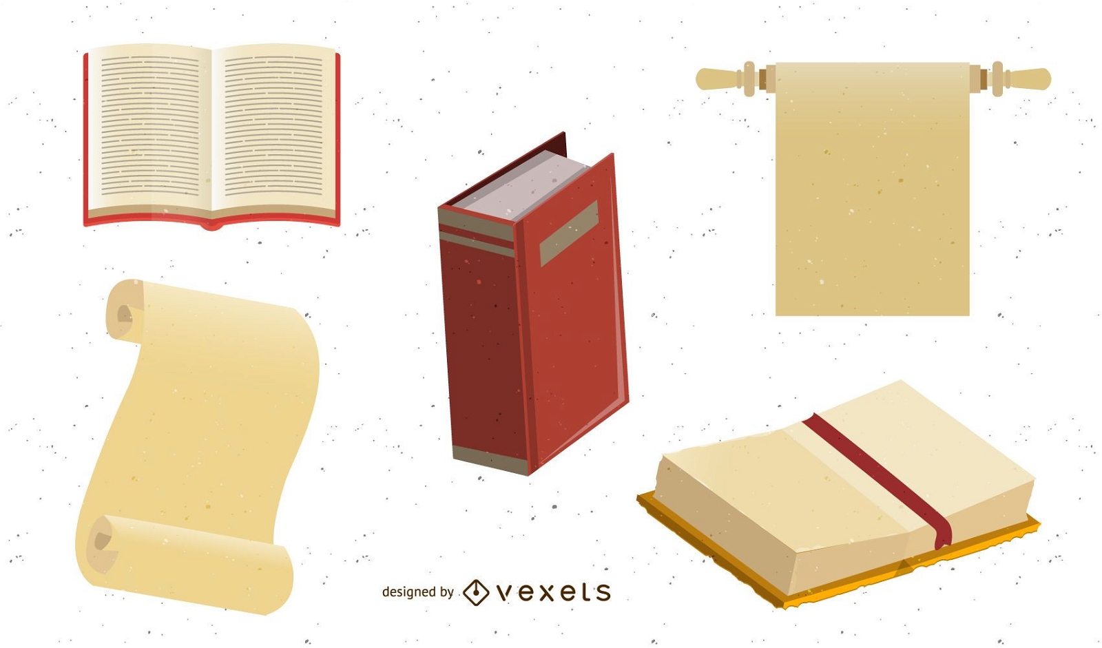 Vector Old Kraft Paper And Books