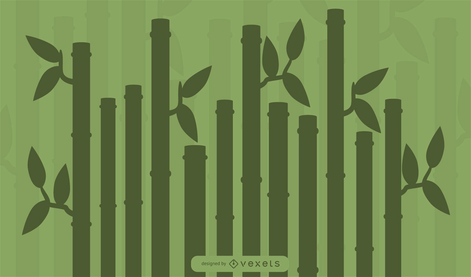 Silhueta de planta de bambu