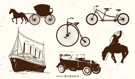 Portador de transporte dibujado a mano de estilo europeo 03 Vector