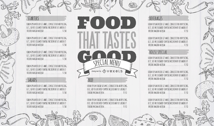 Modelo de Design de Menu de Restaurante