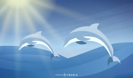 Happy Dolphins Vector Happy Dolphins Vector