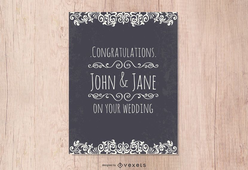 Vector de tarjeta de felicitación de boda de estilo occidental Vector de tarjeta de felicitación de boda de estilo occidental