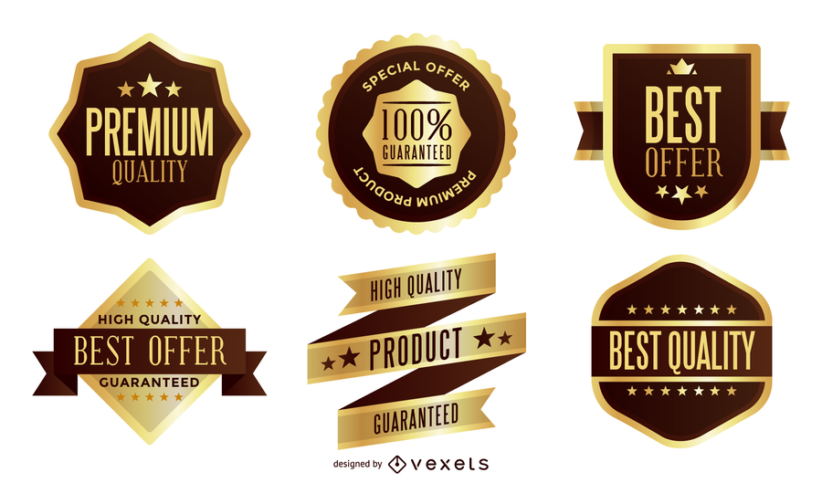 Paquete de vectores de etiqueta de oro Paquete de vectores de etiqueta de oro