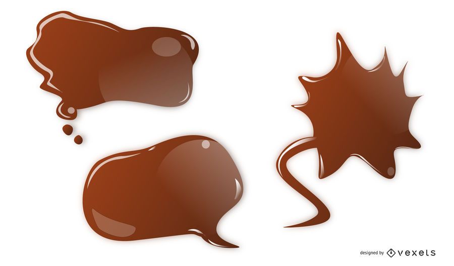 Vetor De Bolhas De Diálogo De Chocolate Vetor De Bolhas De Diálogo De Chocolate