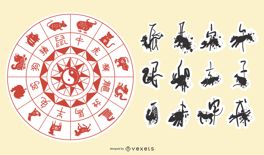 Zodiac Of Papercut Vector C Zodiac Of Papercut Vector C