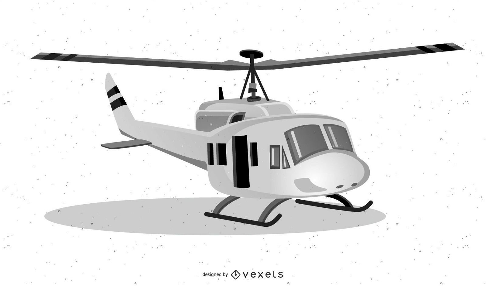 Weißer Hubschrauberillustrationsentwurf