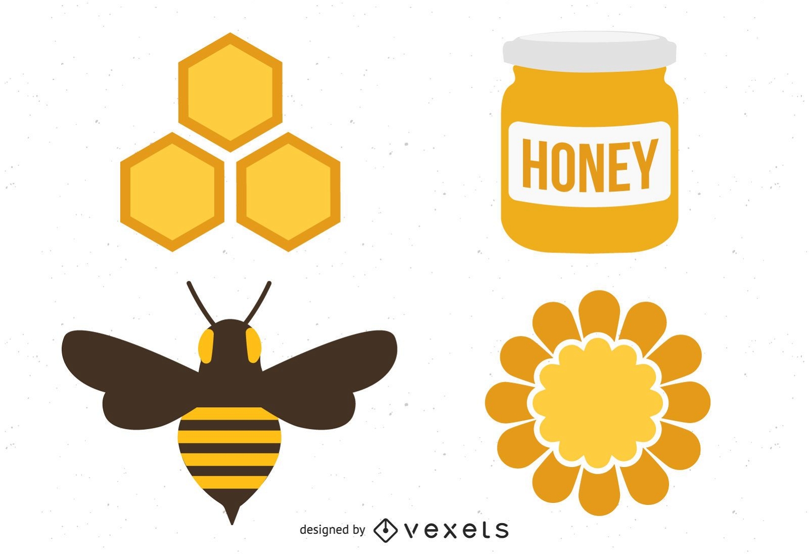 Pacote de elementos de mel de apicultor