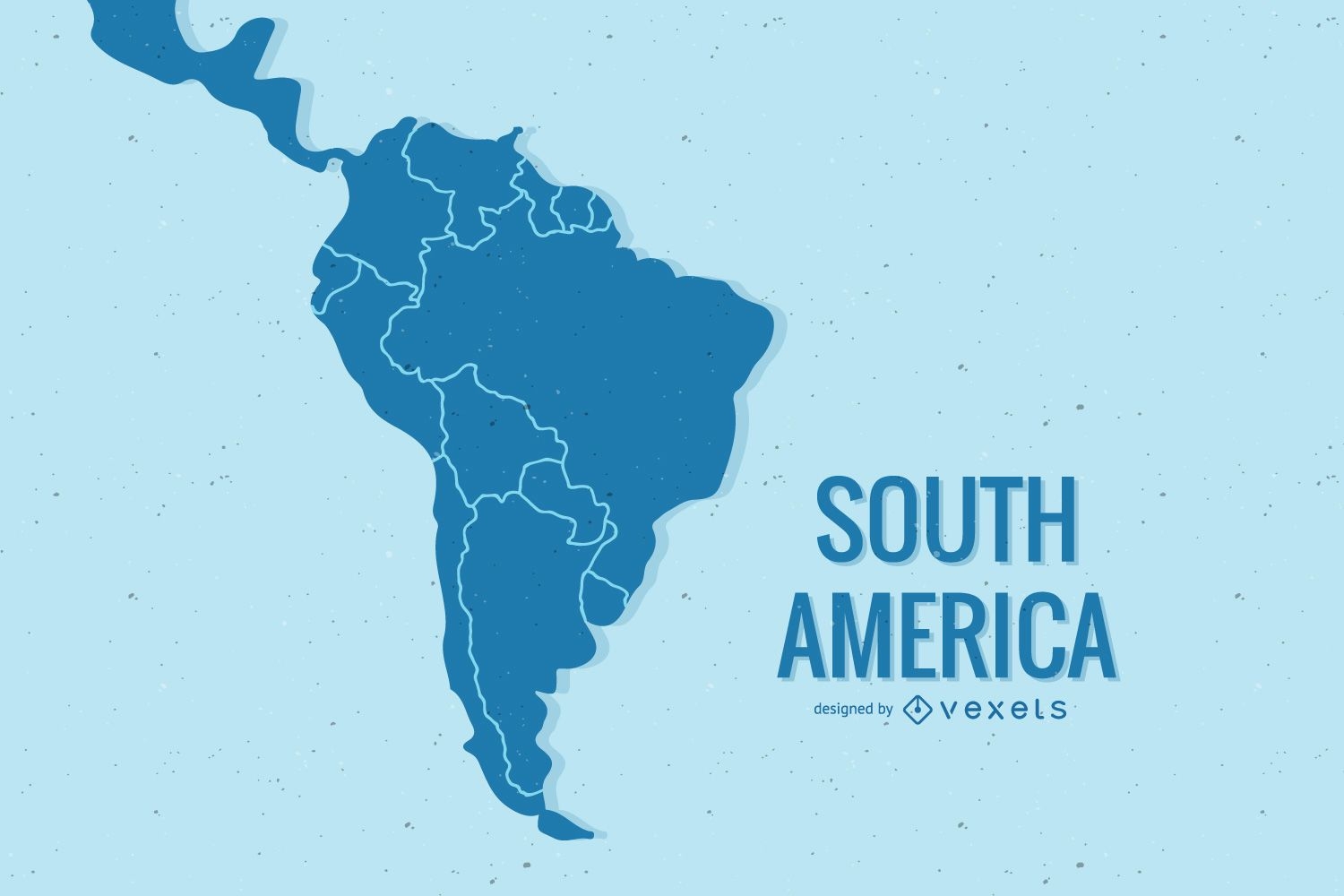 Projeto de ilustração do mapa da América do Sul