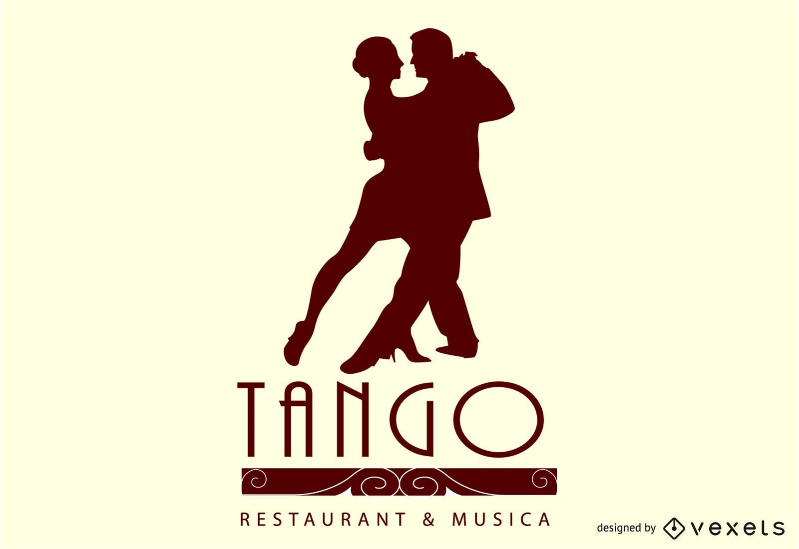 dise?o de ilustraci?n de restaurante de tango