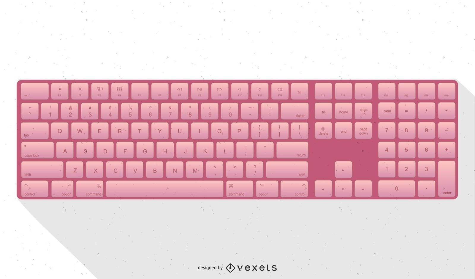 Ilustração do teclado rosa da Apple