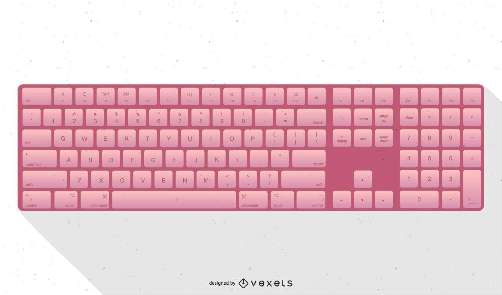 Ilustración rosada del teclado de Apple