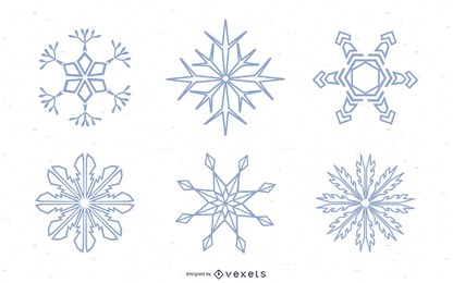 Snowflakes silhouettes set