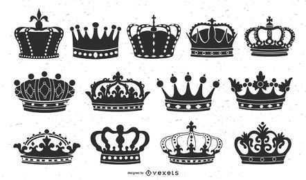 Conjunto de corona ilustrada