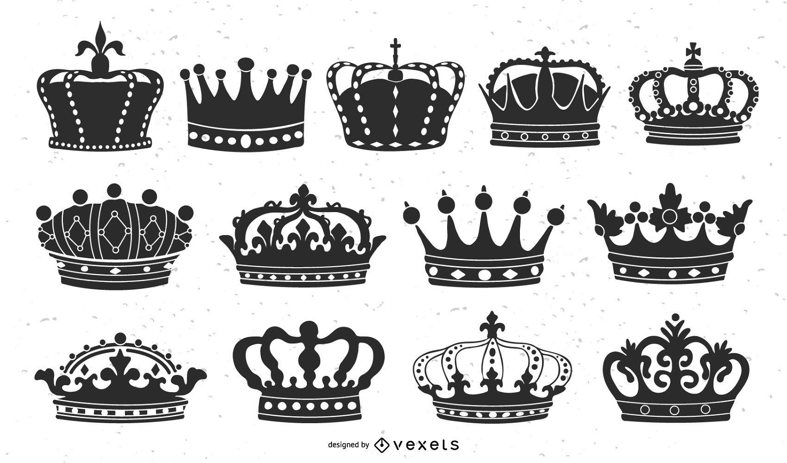 Conjunto de coroa ilustrado
