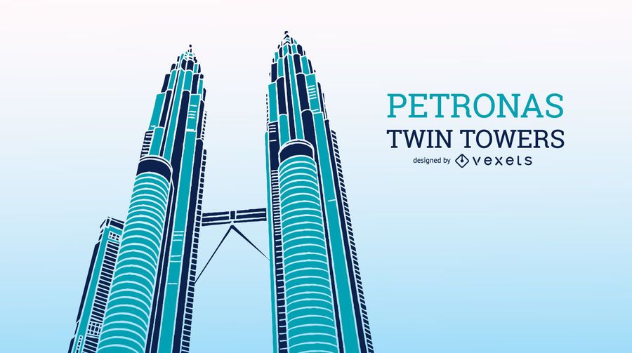 Ilustración de las torres gemelas de petronas - Descargar vector