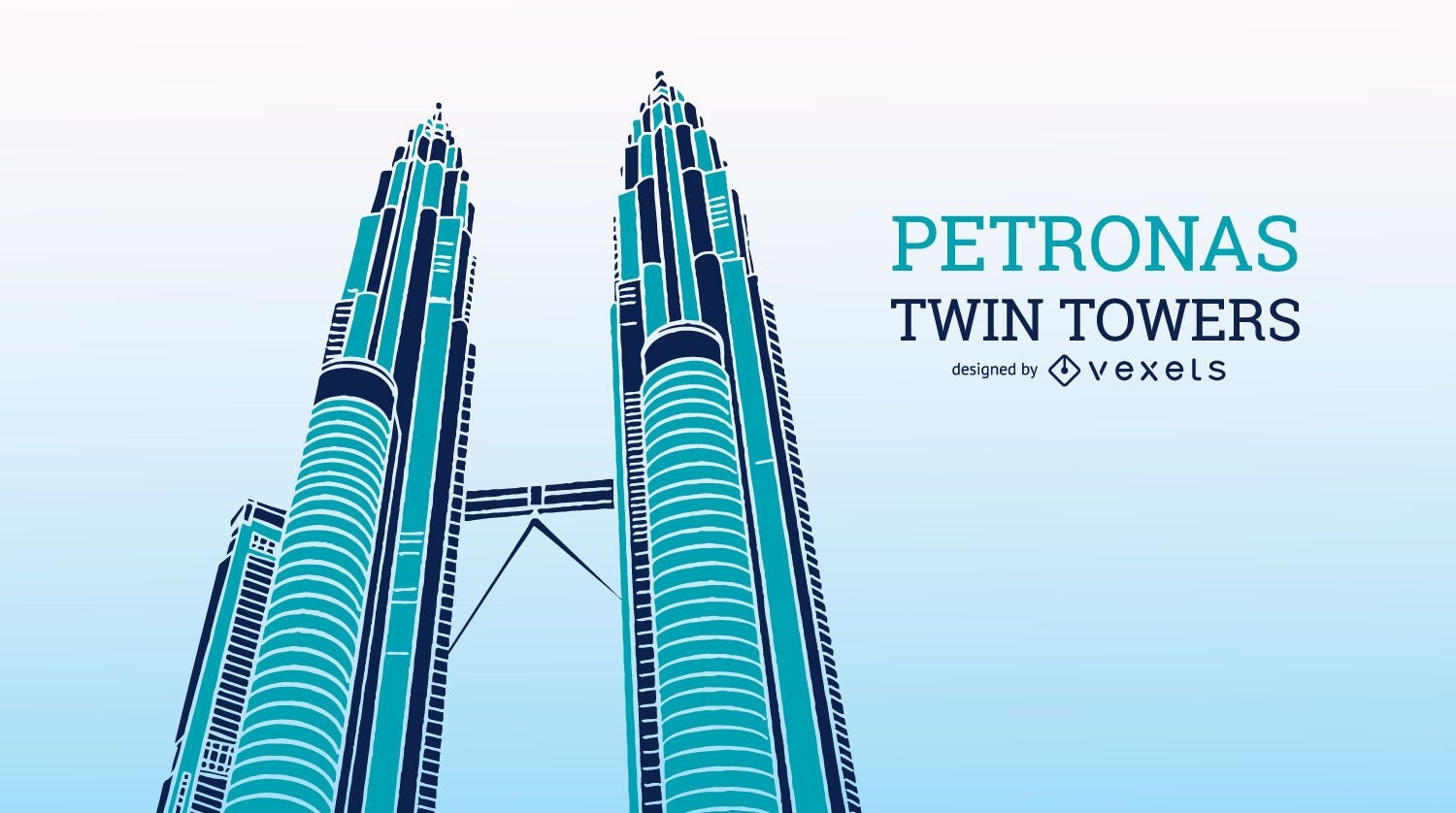 Ilustración de las torres gemelas Petronas
