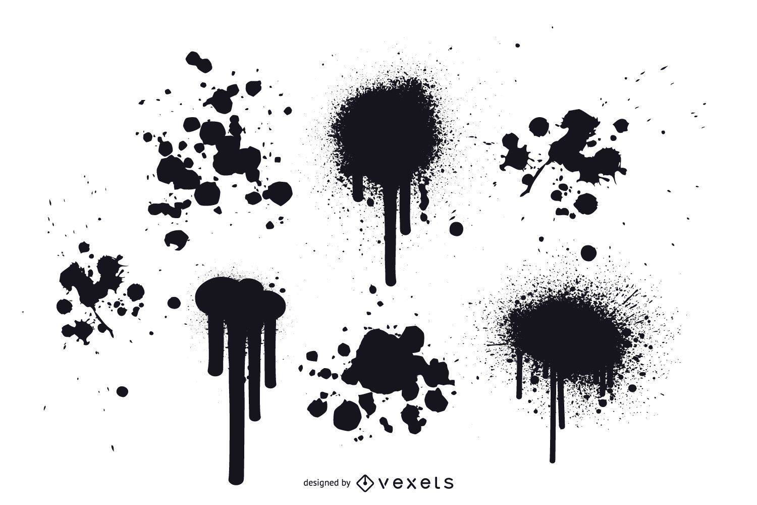 Download Grunge Paint Splatter Vectors Free - Vector download