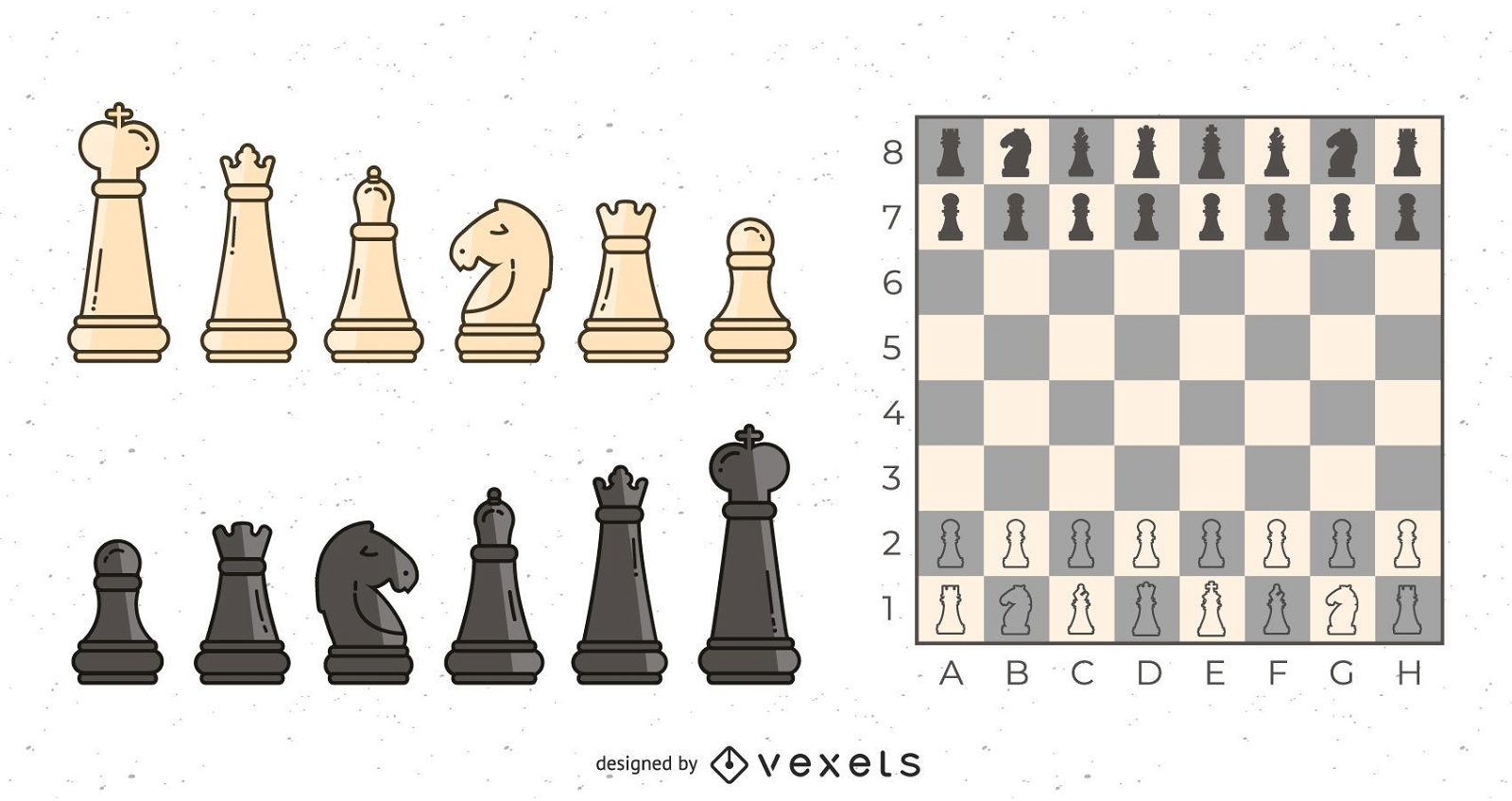 Schachfiguren Illustrationsset