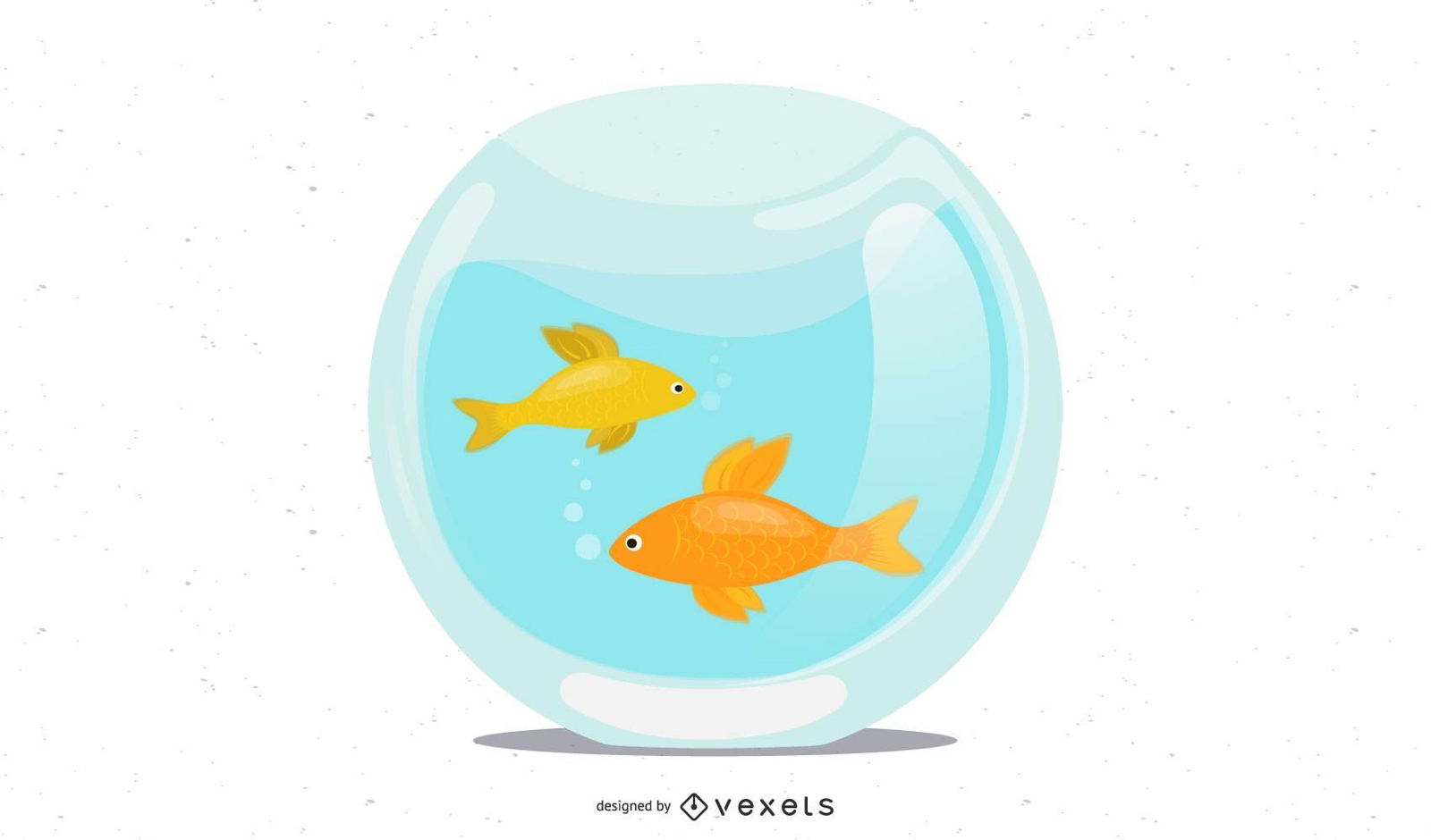 Goldfischillustrationsentwurf des Goldfischglas