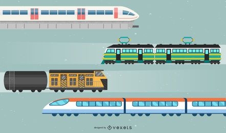 Train illustration set 