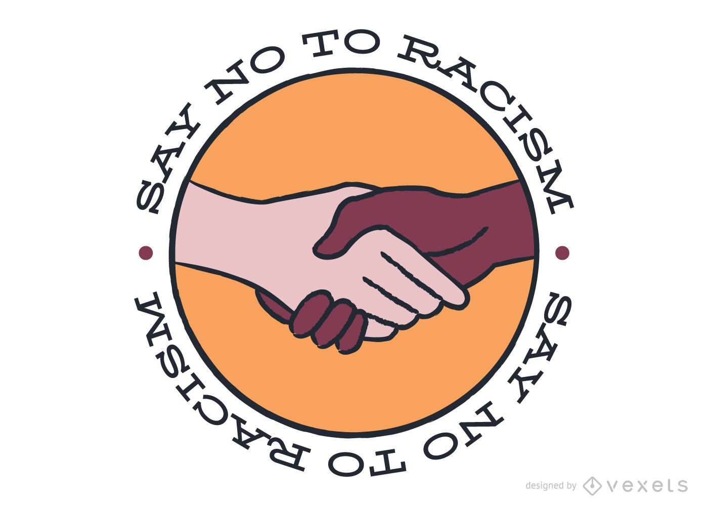 Sagen Sie Nein zu Rassismus Aufkleber Design