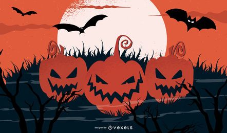 Moonlight Halloween Pumpkins