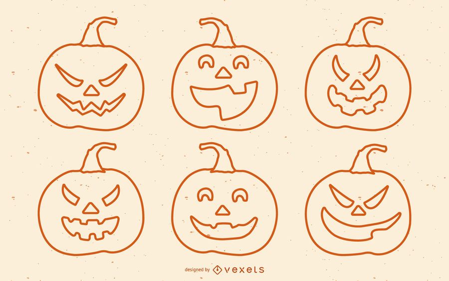 Halloween Scary Pumpkins Set Halloween Scary Pumpkins Set