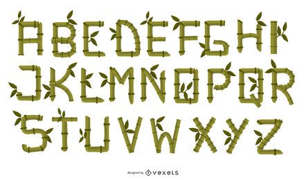 Bambus kreative Buchstaben 02 Vektor